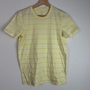 Everlane Crewneck 100% Cotton Short Sleeve Striped  T Shirt Top Yellow M